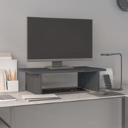 Vidaxl monitorstandaard 50x27x15 cm massief grenenhout grijs - afbeelding 1