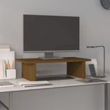 VidaXL Monitorstandaard 50x27x15 cm massief grenenhout honingbruin - afbeelding 1