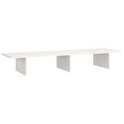 Vidaxl monitorstandaard 100x27x15 cm massief grenenhout wit - afbeelding 2