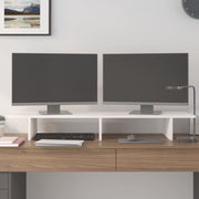 Vidaxl monitorstandaard 100x27x15 cm massief grenenhout wit - afbeelding 3