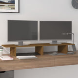 Vidaxl monitorstandaard 100x27x15 cm massief grenenhout honingbruin - afbeelding 1