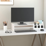 Vidaxl monitorstandaard 50x24x16 cm massief grenenhout wit - afbeelding 3