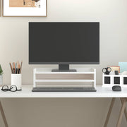 Vidaxl monitorstandaard 50x24x16 cm massief grenenhout wit - afbeelding 1
