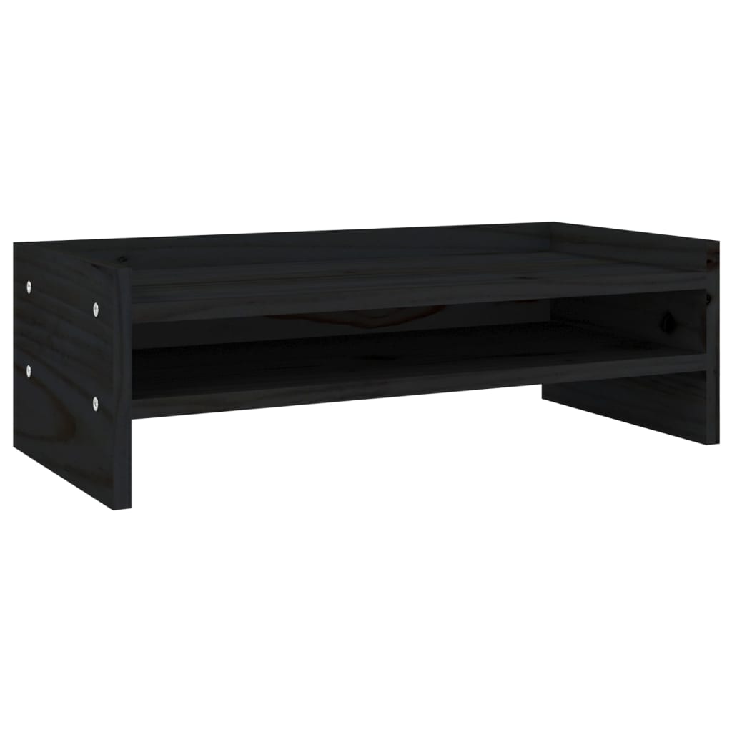 Vidaxl monitorstandaard 50x24x16 cm massief grenenhout zwart