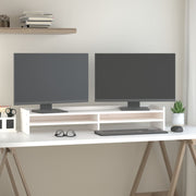 Vidaxl monitorstandaard 100x24x16 cm massief grenenhout wit - afbeelding 3