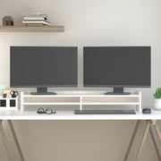 Vidaxl monitorstandaard 100x24x16 cm massief grenenhout wit - afbeelding 1