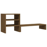 Vidaxl monitorstandaard 81x20x30 cm massief grenenhout honingbruin - afbeelding 2