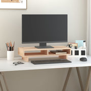 Vidaxl monitorstandaard 60x27x14 cm massief grenenhout - afbeelding 1