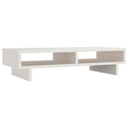 Vidaxl monitorstandaard 60x27x14 cm massief grenenhout wit - afbeelding 2