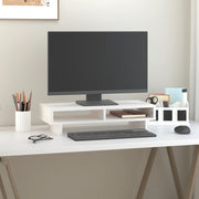 Vidaxl monitorstandaard 60x27x14 cm massief grenenhout wit - afbeelding 3
