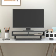 Vidaxl monitorstandaard 60x27x14 cm massief grenenhout grijs - afbeelding 3