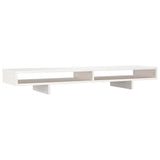 Vidaxl monitorstandaard 100x27x14 cm massief grenenhout wit - afbeelding 2