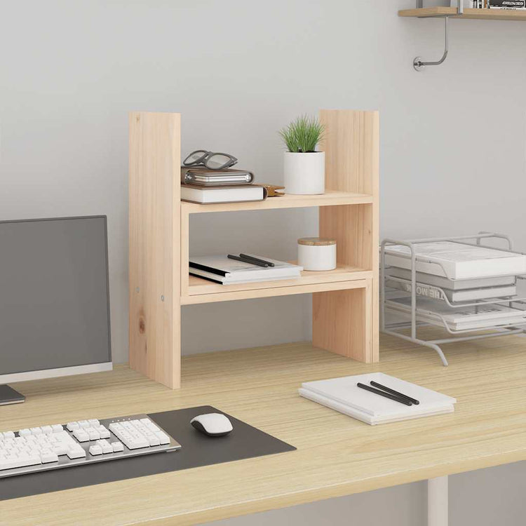 Vidaxl monitorstandaard (39-72)x17x43 cm massief grenenhout
