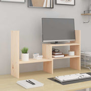 Vidaxl monitorstandaard (39-72)x17x43 cm massief grenenhout - afbeelding 1