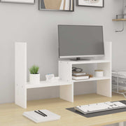 Vidaxl monitorstandaard (39-72)x17x43 cm massief grenenhout wit - afbeelding 1