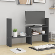 Vidaxl monitorstandaard (39-72)x17x43 cm massief grenenhout grijs - afbeelding 1