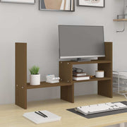 Vidaxl monitorstandaard (39-72)x17x43 cm grenenhout honingbruin - afbeelding 1
