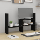 Vidaxl monitorstandaard (39-72)x17x43 cm massief grenenhout zwart - afbeelding 1