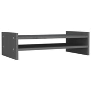 Vidaxl monitorstandaard 50x27x15 cm massief grenenhout grijs - afbeelding 2