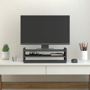 Vidaxl monitorstandaard 50x27x15 cm massief grenenhout grijs - afbeelding 3