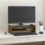 Vidaxl monitorstandaard 50x27x15 cm massief grenenhout honingbruin - afbeelding 1