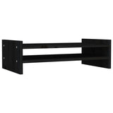 Vidaxl monitorstandaard 50x27x15 cm massief grenenhout zwart - afbeelding 2