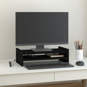 Vidaxl monitorstandaard 50x27x15 cm massief grenenhout zwart - afbeelding 1