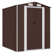 VidaXL Tuinschuur 192x191x223 cm gegalvaniseerd staal donkerbruin - afbeelding 2