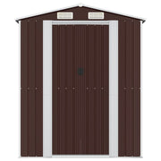 VidaXL Tuinschuur 192x191x223 cm gegalvaniseerd staal donkerbruin - afbeelding 3