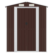 VidaXL Tuinschuur 192x357x223 cm gegalvaniseerd staal donkerbruin - afbeelding 3