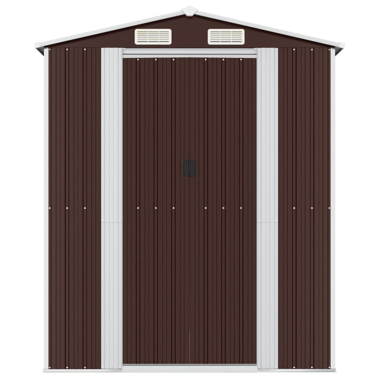 VidaXL Tuinschuur 192x357x223 cm gegalvaniseerd staal donkerbruin