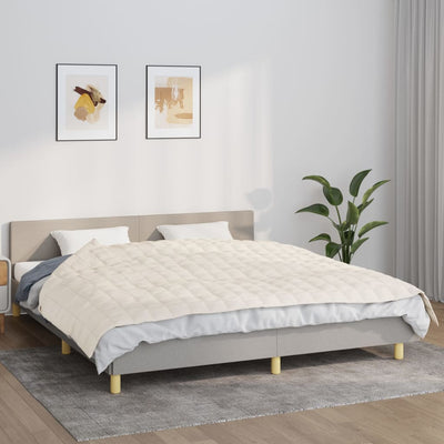 Vidaxl verzwaringsdeken 155x220 cm 11 kg stof lichtcrèmekleurig