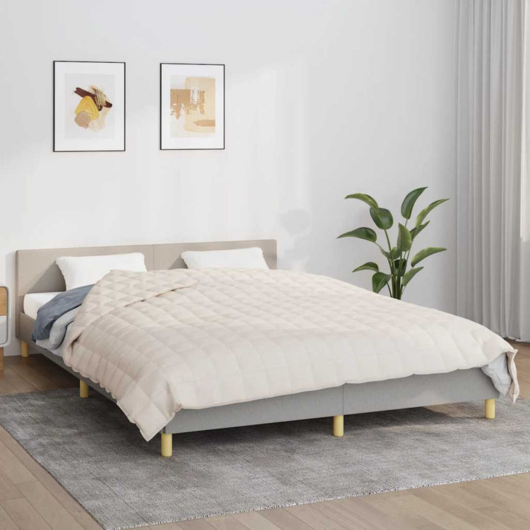 Vidaxl verzwaringsdeken 200x225 cm 9 kg stof lichtcrèmekleurig