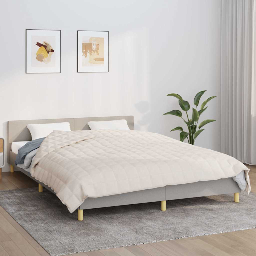 Vidaxl verzwaringsdeken 200x225 cm 13 kg stof lichtcrèmekleurig