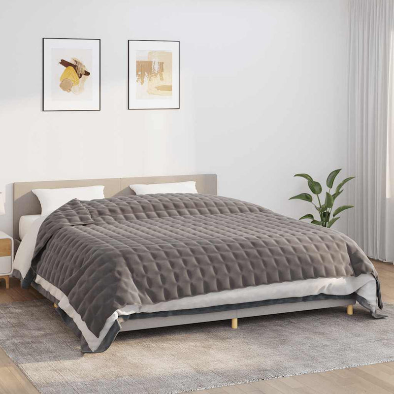 Vidaxl verzwaringsdeken 235x290 cm 15 kg stof grijs