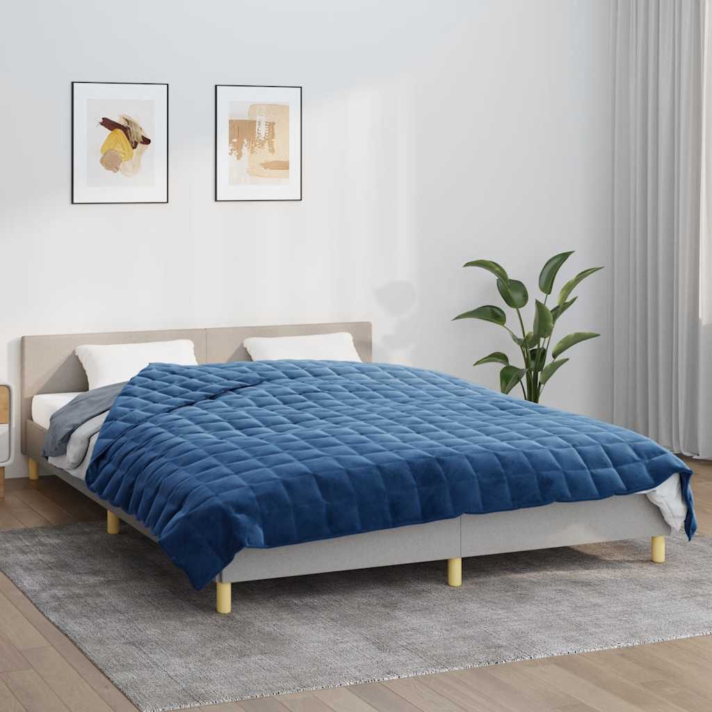 Vidaxl verzwaringsdeken 200x225 cm 9 kg stof blauw