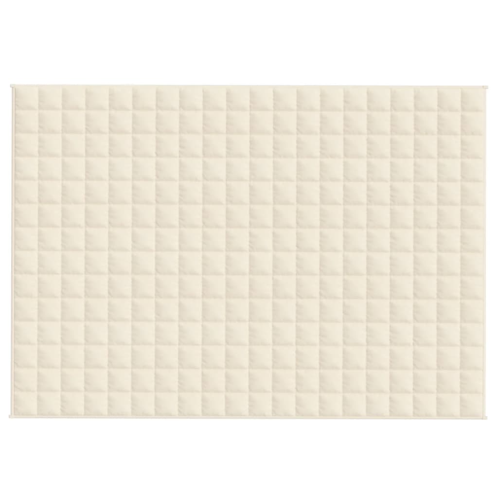 Vidaxl verzwaringsdeken 138x200 cm 10 kg stof lichtcrèmekleurig