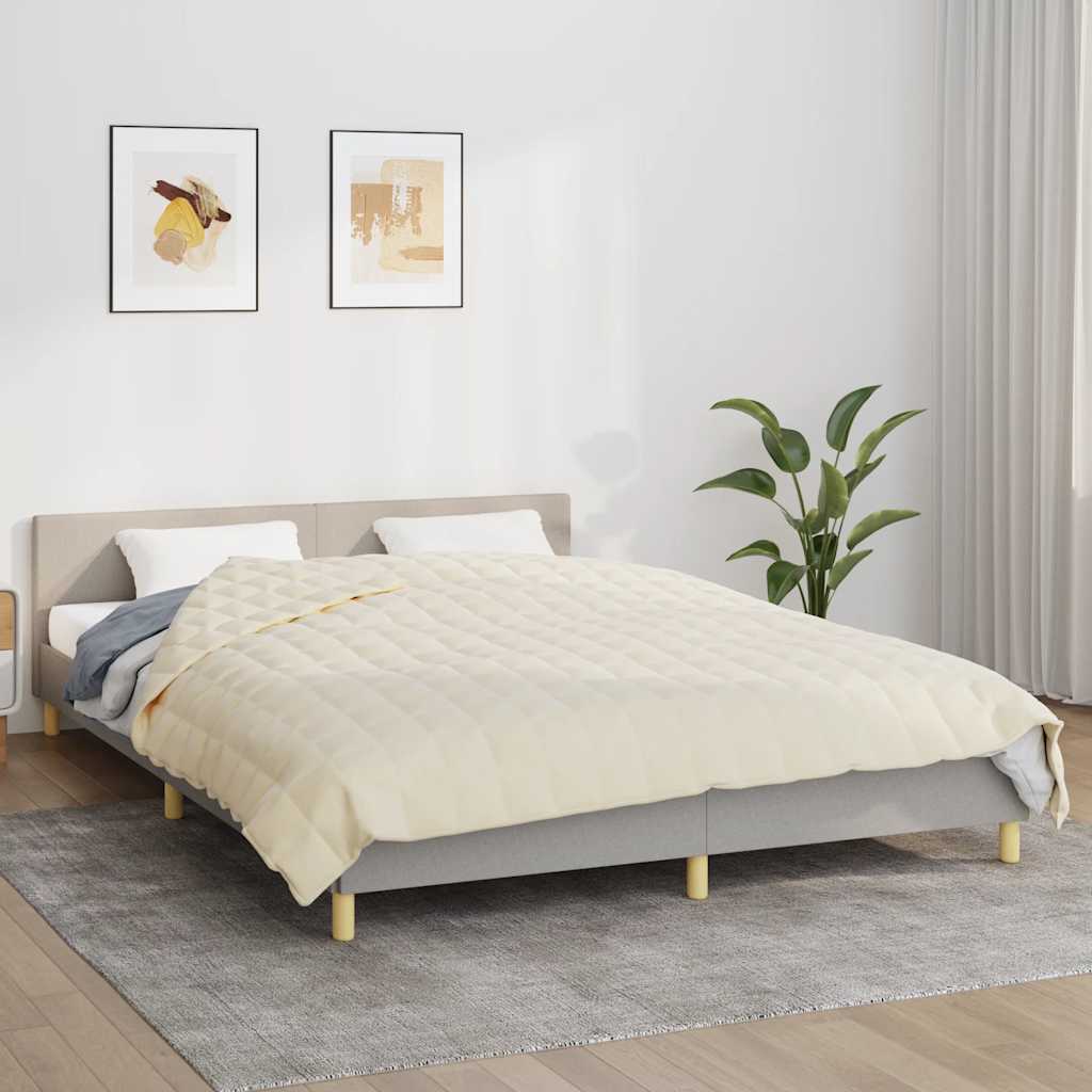 Vidaxl verzwaringsdeken 200x225 cm 13 kg stof lichtcrèmekleurig