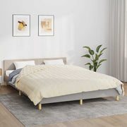 Vidaxl verzwaringsdeken 200x225 cm 13 kg stof lichtcrèmekleurig - afbeelding 1