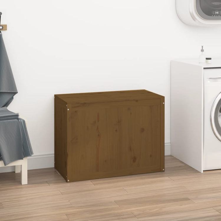 Vidaxl wasmand 88,5x44x66 cm massief grenenhout honingbruin