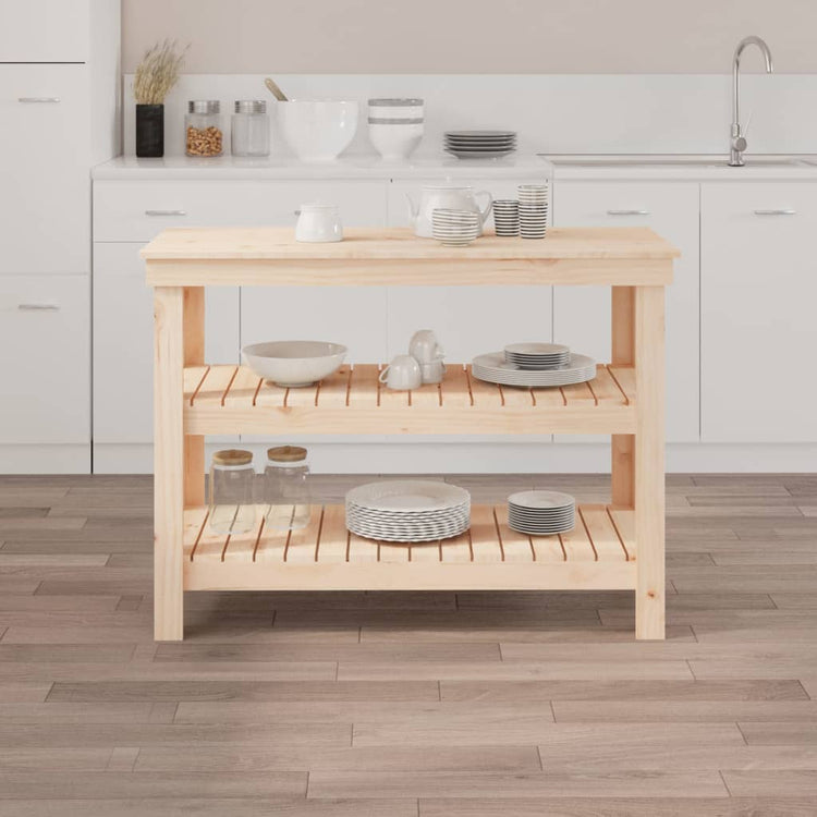 Vidaxl werkbank 110,5x50x80 cm massief grenenhout