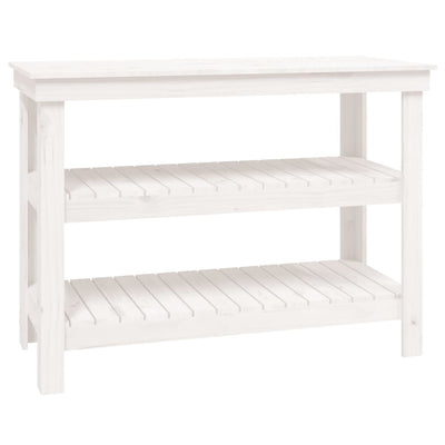 Vidaxl werkbank 110,5x50x80 cm massief grenenhout wit