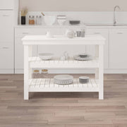 Vidaxl werkbank met plank wit 110,5 x 50 x 80 cm massief grenenhout - afbeelding 3