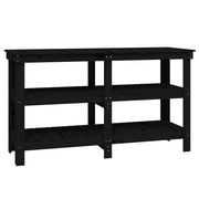 Vidaxl werkbank 142,5x50x80 cm massief grenenhout zwart - afbeelding 2