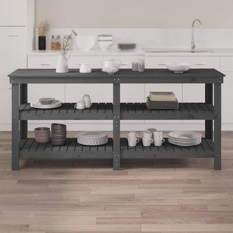 Vidaxl werkbank 181x50x80 cm massief grenenhout grijs