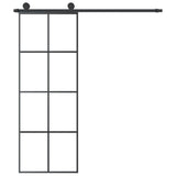 VidaXL Schuifdeur met beslag 76x205 cm ESG-glas en aluminium - afbeelding 3