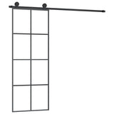VidaXL Schuifdeur met beslag 76x205 cm ESG-glas en aluminium - afbeelding 2