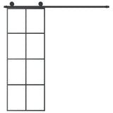 VidaXL Schuifdeur met beslag 76x205 cm ESG-glas en aluminium - afbeelding 3