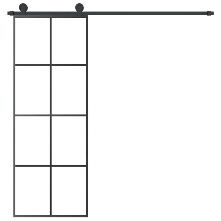 VidaXL Schuifdeur met beslag 76x205 cm ESG-glas en aluminium