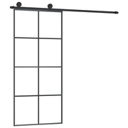 VidaXL Schuifdeur met beslag 90x205 cm ESG-glas en aluminium - afbeelding 2